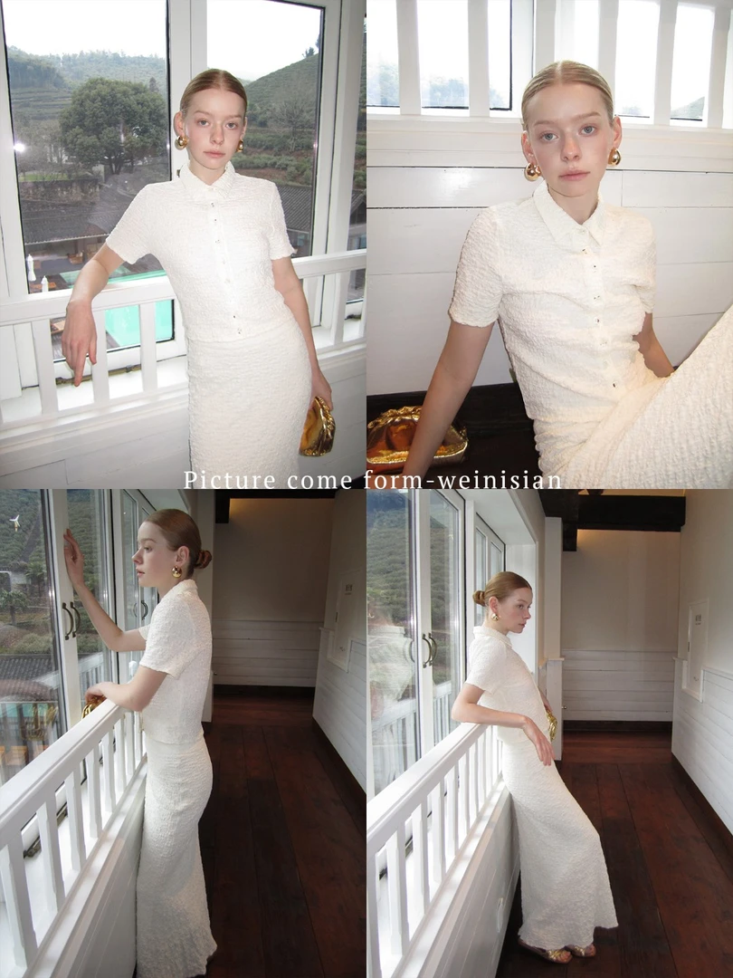 【内购】小众设计 立体褶皱工艺春夏针织套装 25017