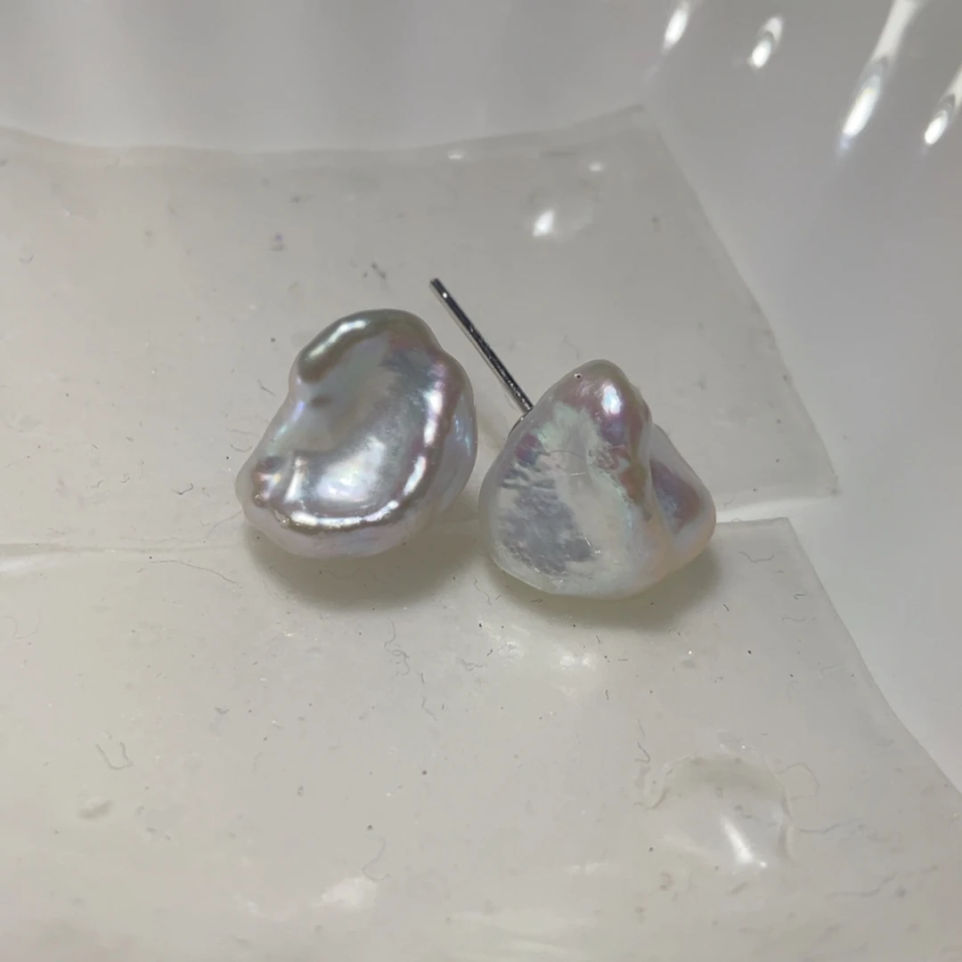 银S925镶嵌淡水珍珠耳饰