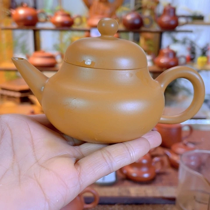 紫砂茶壶用****6潮州手工手拉梨壶