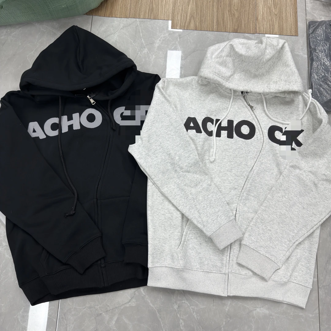 A西家s弯重磅拉链印花连帽卫衣