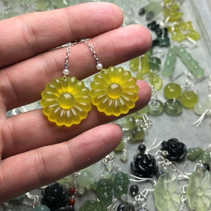 蛇纹石玉耳饰未镶嵌宁**水