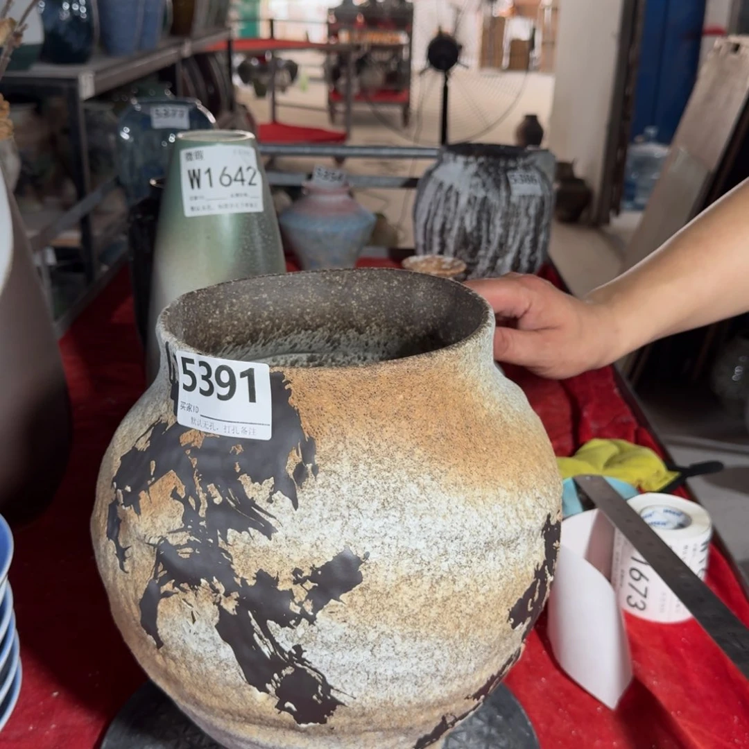 瓷片景德镇陶瓷花器默认无孔编号口18高34肚28