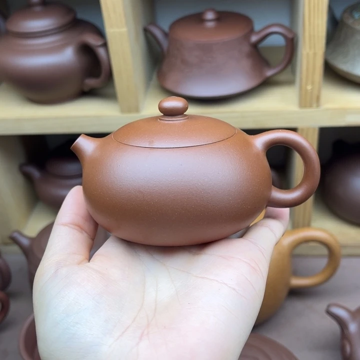 泥塑红泥扁西施145cc