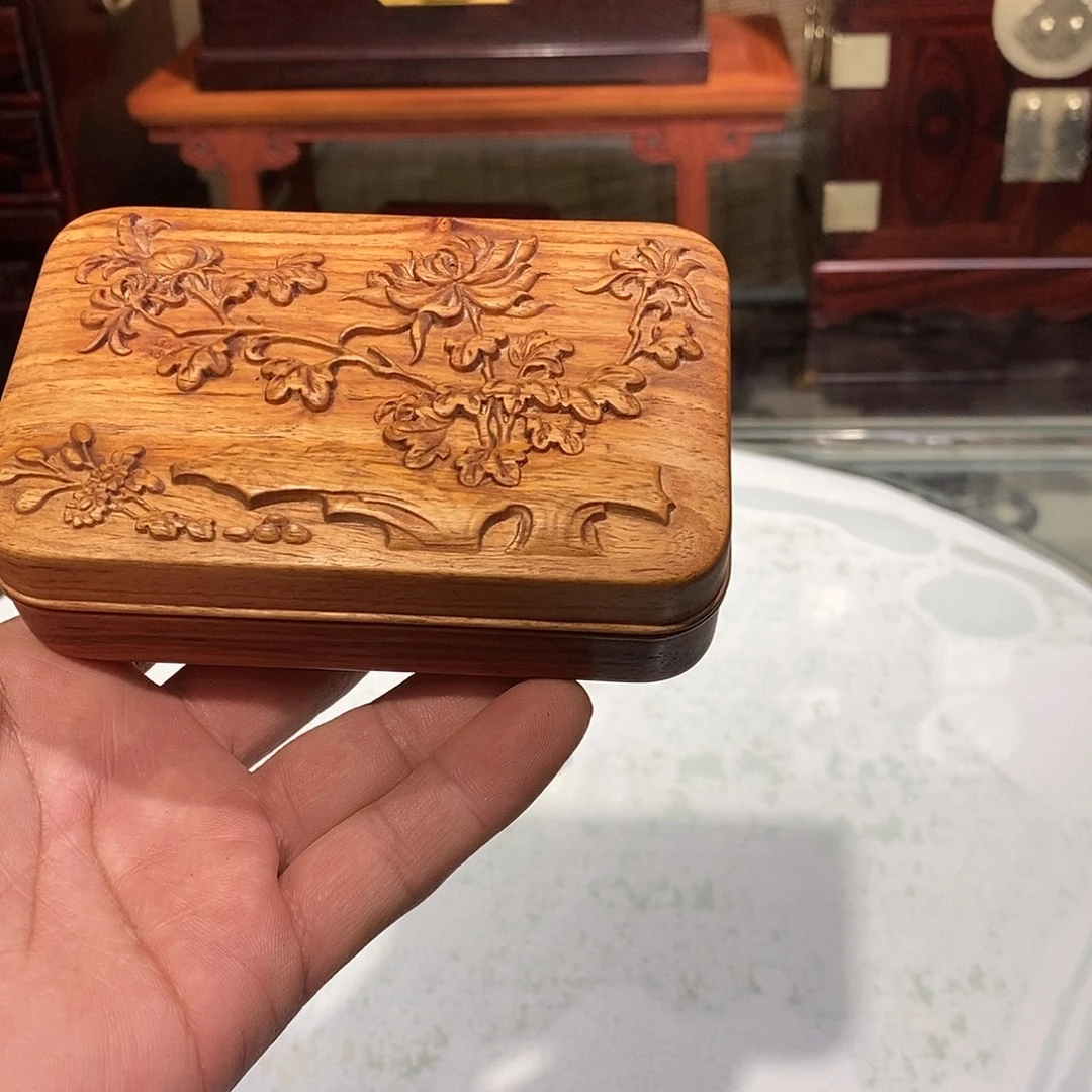 大果紫檀（缅甸花梨）整料掏空盒11.5/7.5/3.8
