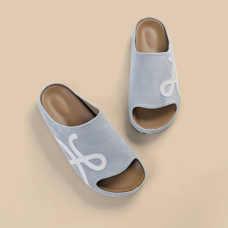 【酒窝专属】Rinacci巴黎定制设计平跟夏季磨砂凉拖鞋外穿