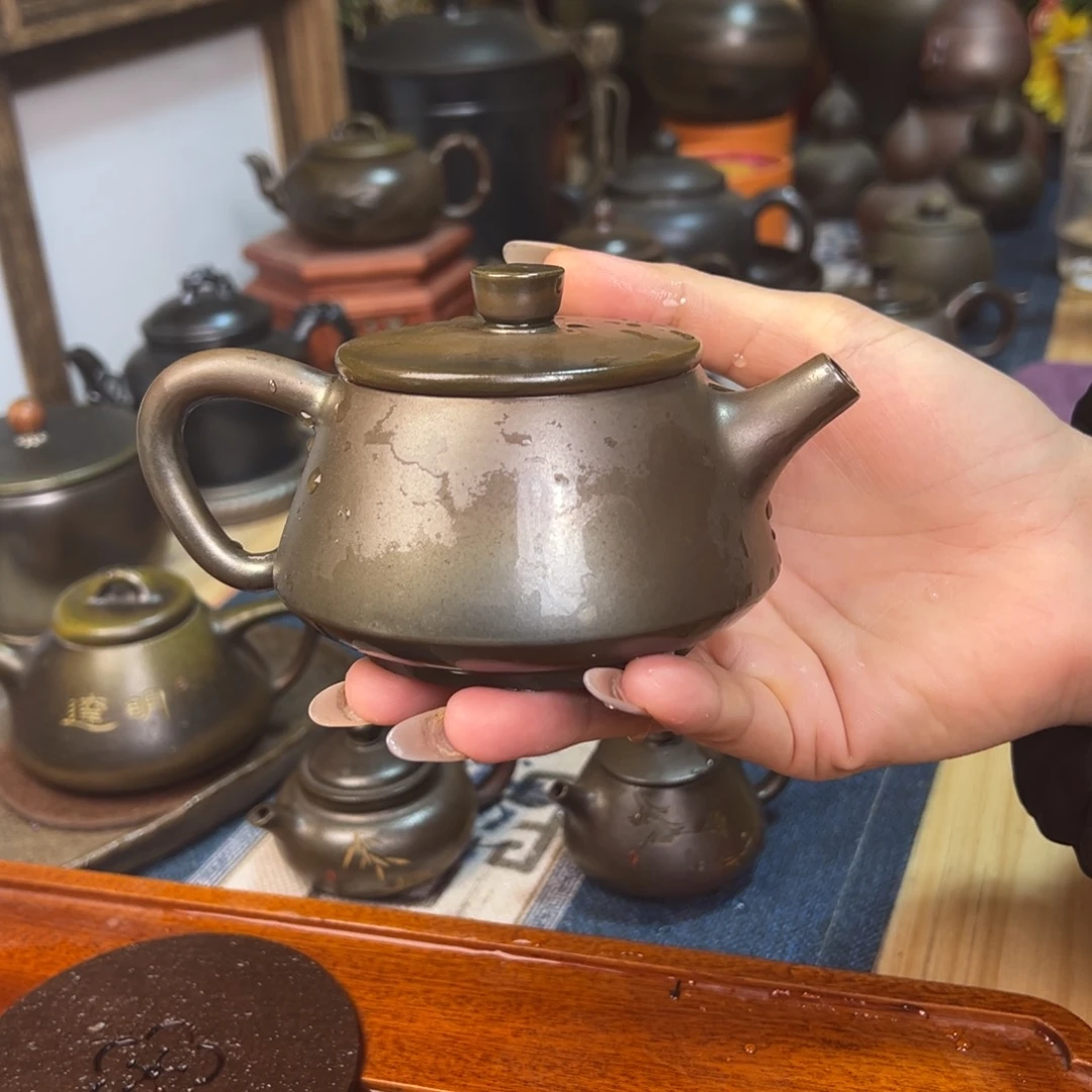 柴烧坭兴陶全手工220毫升微瑕