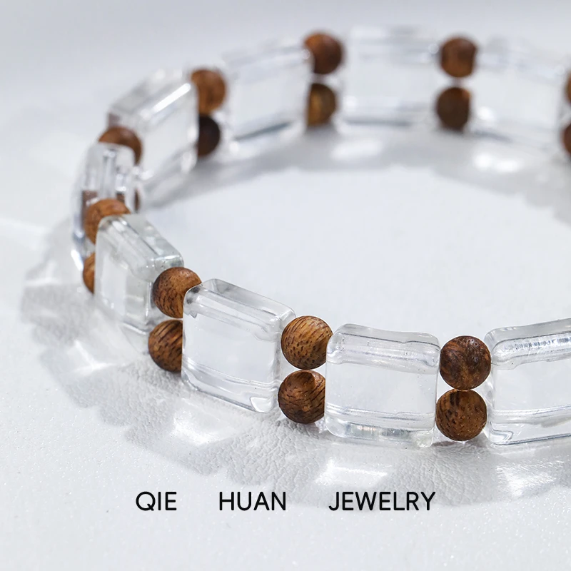 且欢【曦光手牌】天然白水晶简约高级国风文玩手工精致好物