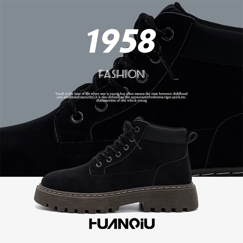 环球潮流户外马丁靴男款2025秋季新款爆款休闲男鞋时尚通勤工装靴