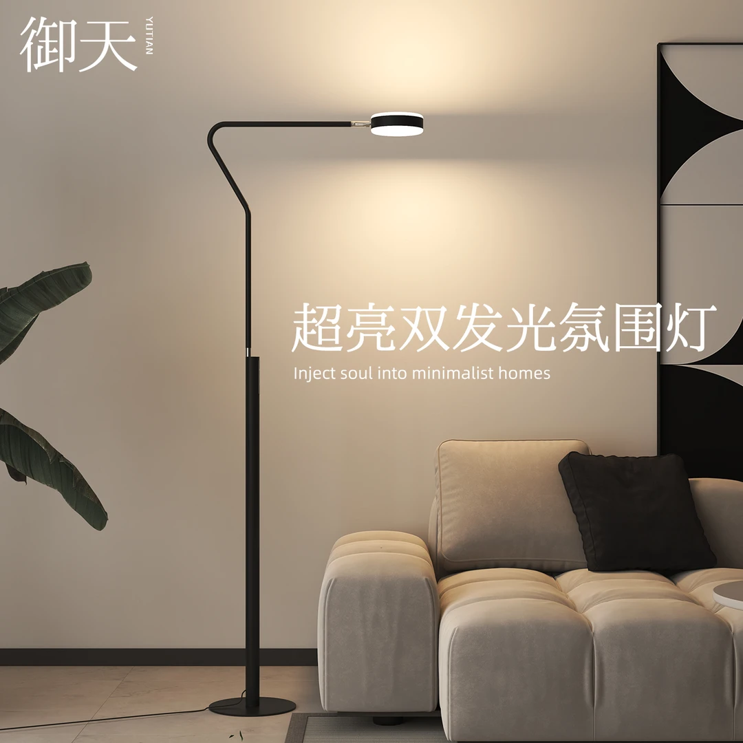 新款极简超亮双发光氛围落地灯客厅卧室沙发旁护眼艺术钓鱼灯