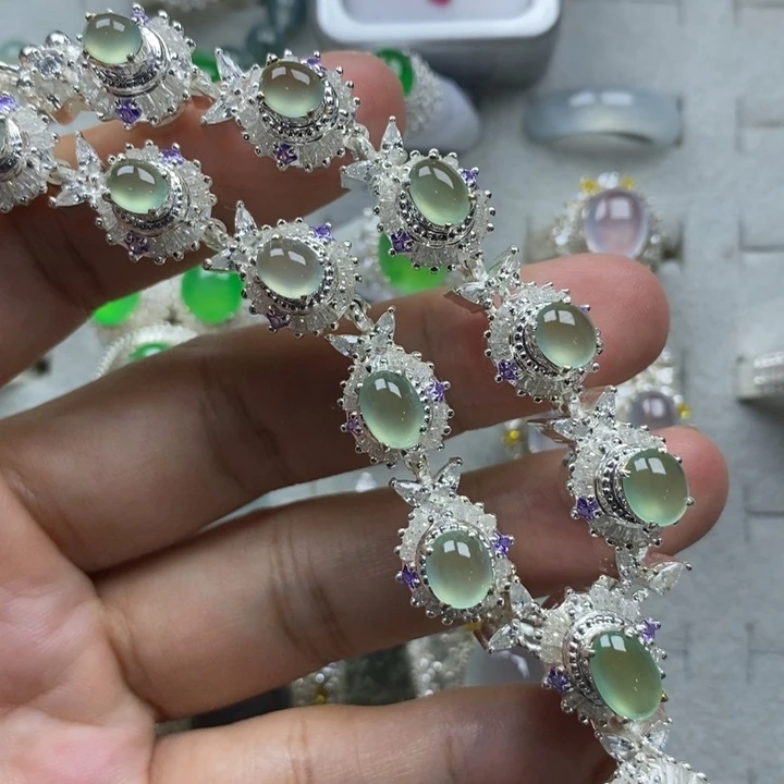 未镶嵌定制翡翠高冰晴7-9mm