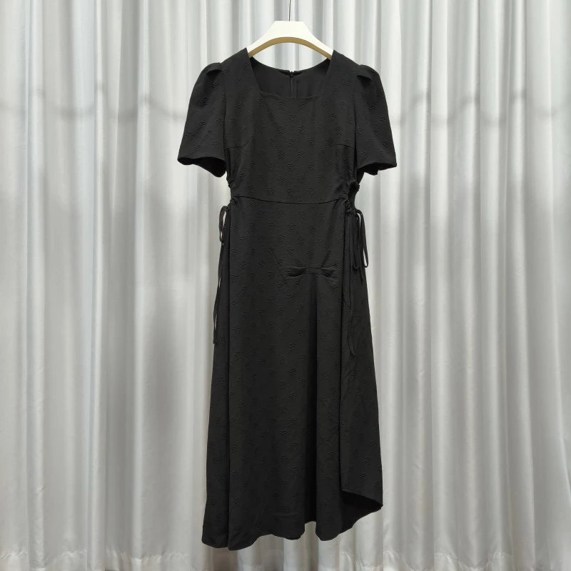 【三C・伊】Z249-5   女装夏季时尚短袖连衣裙黑色Y22310932L20