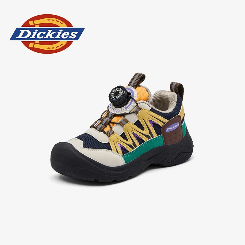 Dickies儿童运动鞋2025秋季新款旋钮好穿脱耐磨厚底休闲鞋男女童
