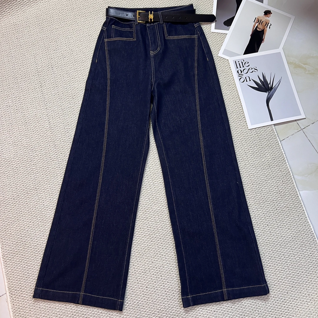【深圳南油】立条纹设计师款牛仔裤/春夏款