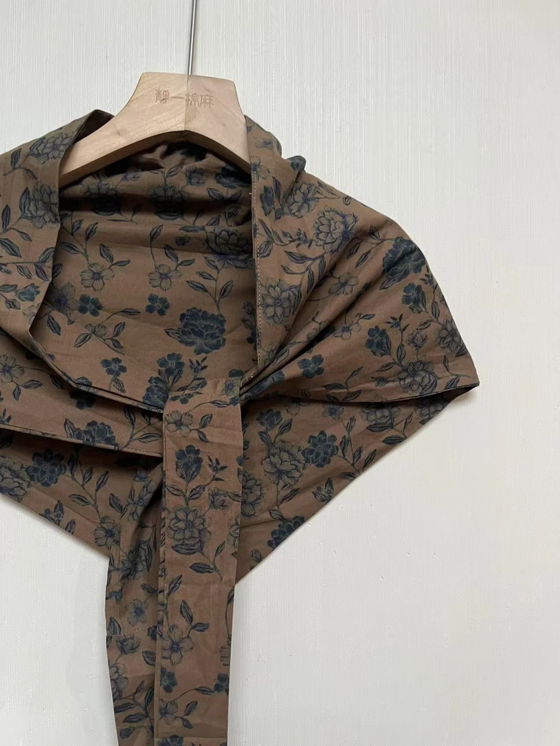 静一棉麻【花笺】#250403多用款复古气质百搭腰封头巾男士