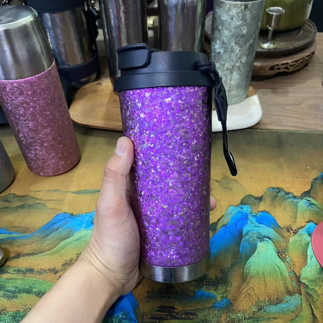 纯钛500毫升紫色咖啡杯，孤品捡漏