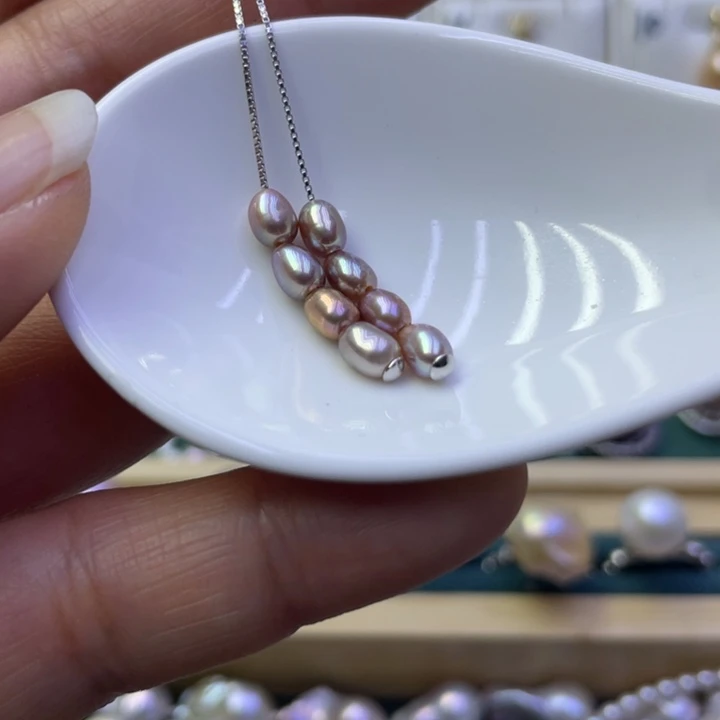 淡水珍珠耳饰银S925镶嵌