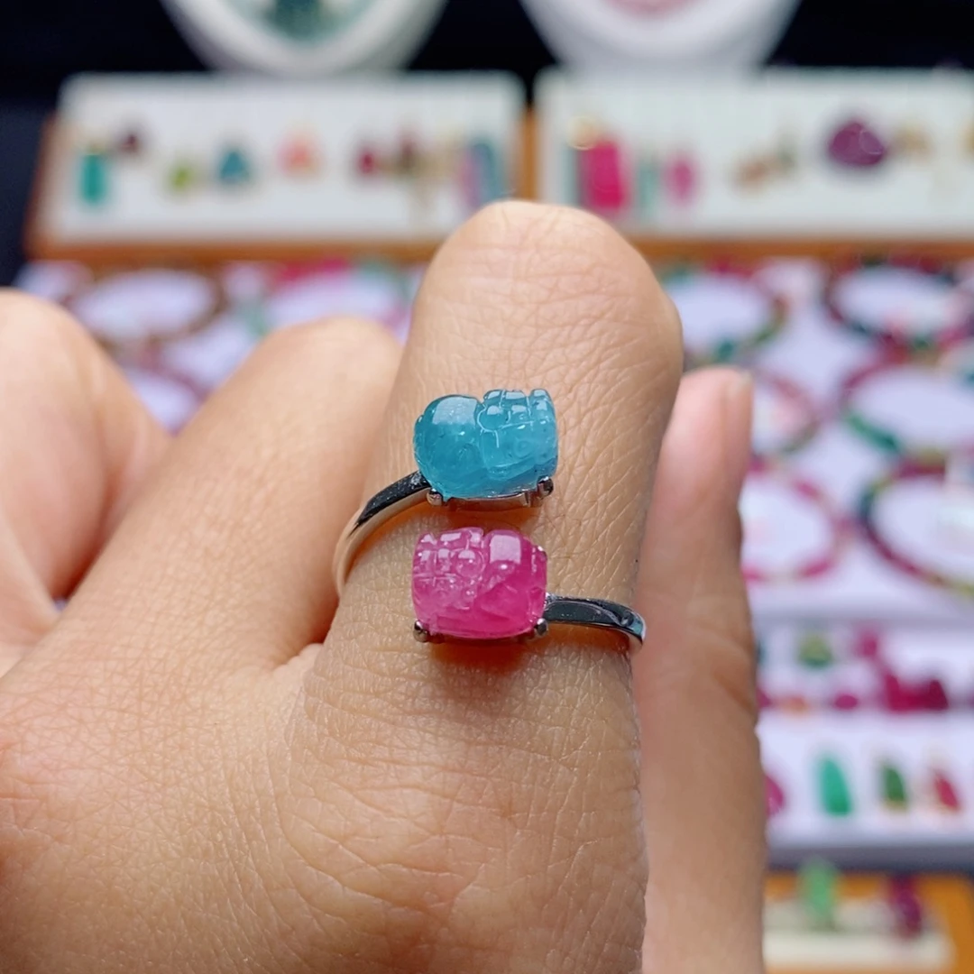 未镶嵌戒指碧玺戒指d