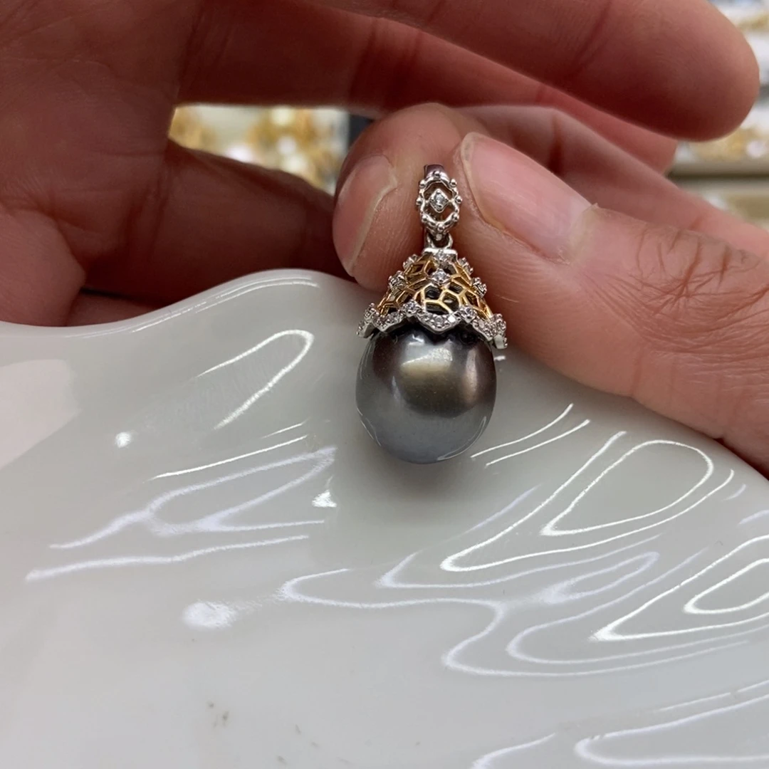 海水珍珠吊坠(不含链)银S925镶嵌