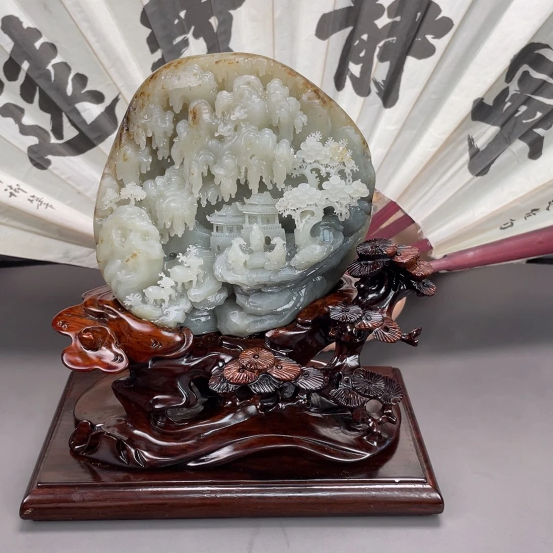 和田玉未镶嵌摆件