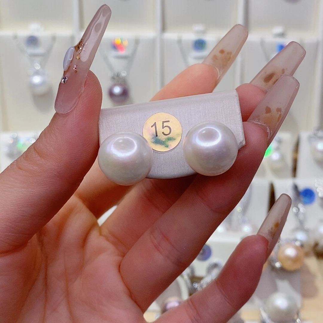 银S925镶嵌淡水珍珠耳饰13➕