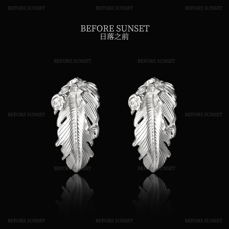 纯铜琉璃耳饰 【幽梦羽环】耳环 日落之前