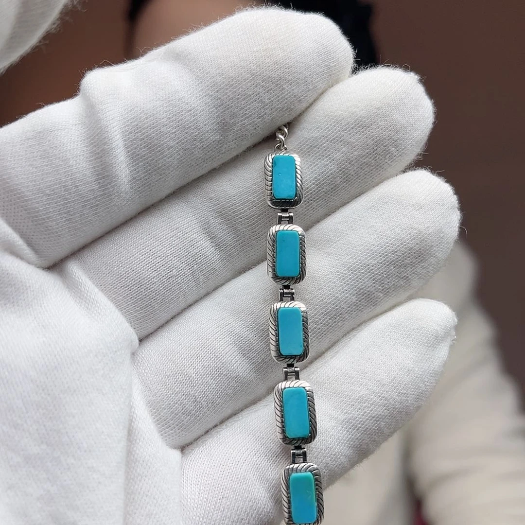 绿松石珠宝奇石银S925镶嵌