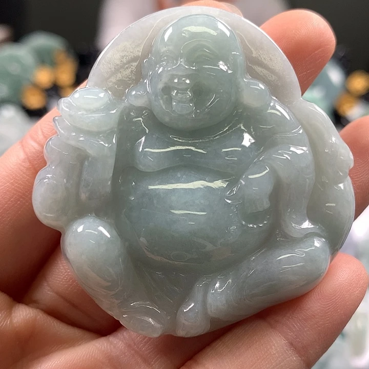 翡翠未镶嵌颈饰逍遥佛福利卡厚10+