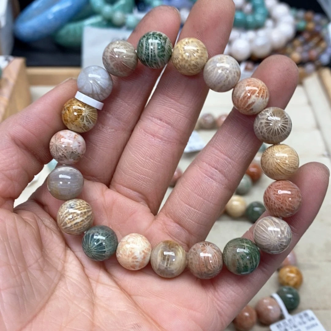 硅化珊瑚（珊瑚玉）手链未镶嵌我***肉361