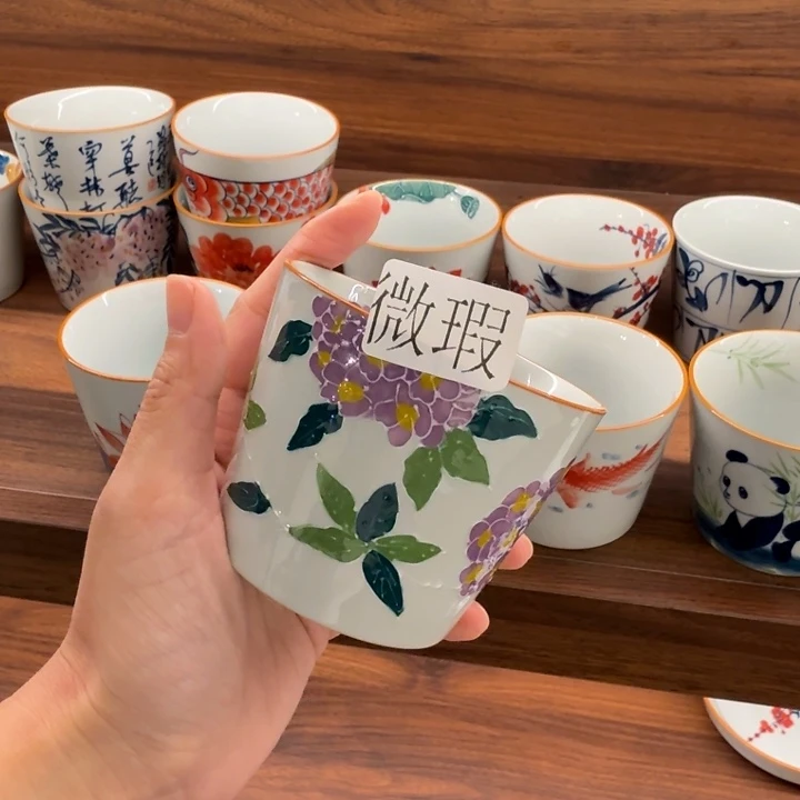 釉下手绘茶具微瑕
