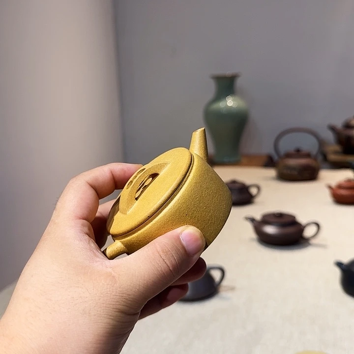 笑***淡紫砂茶壶大口汉瓦