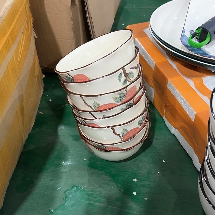 微瑕介意勿拍不退不换 贵妃笑4.5英寸碗10只