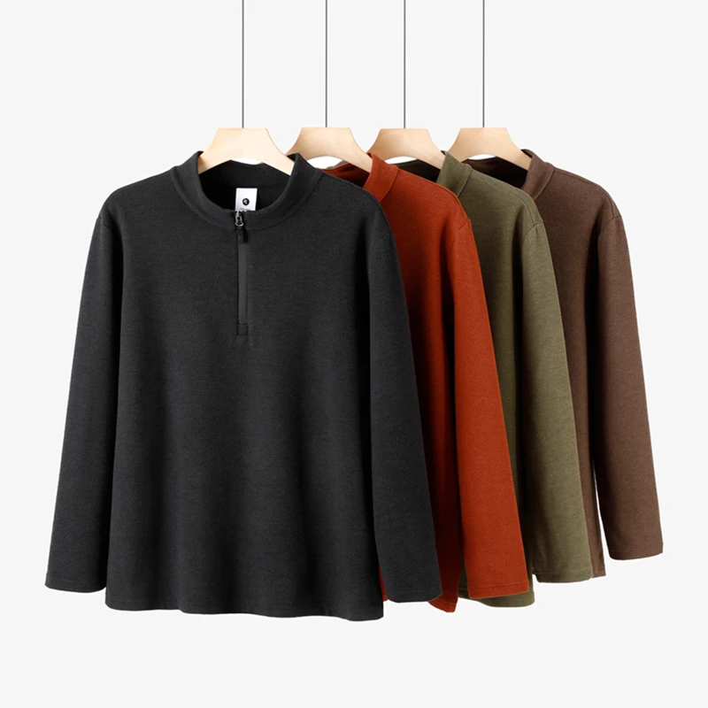 【退货补运费】山茶花半拉链卫衣冬季男士柔软亲肤加薄绒8512/8513