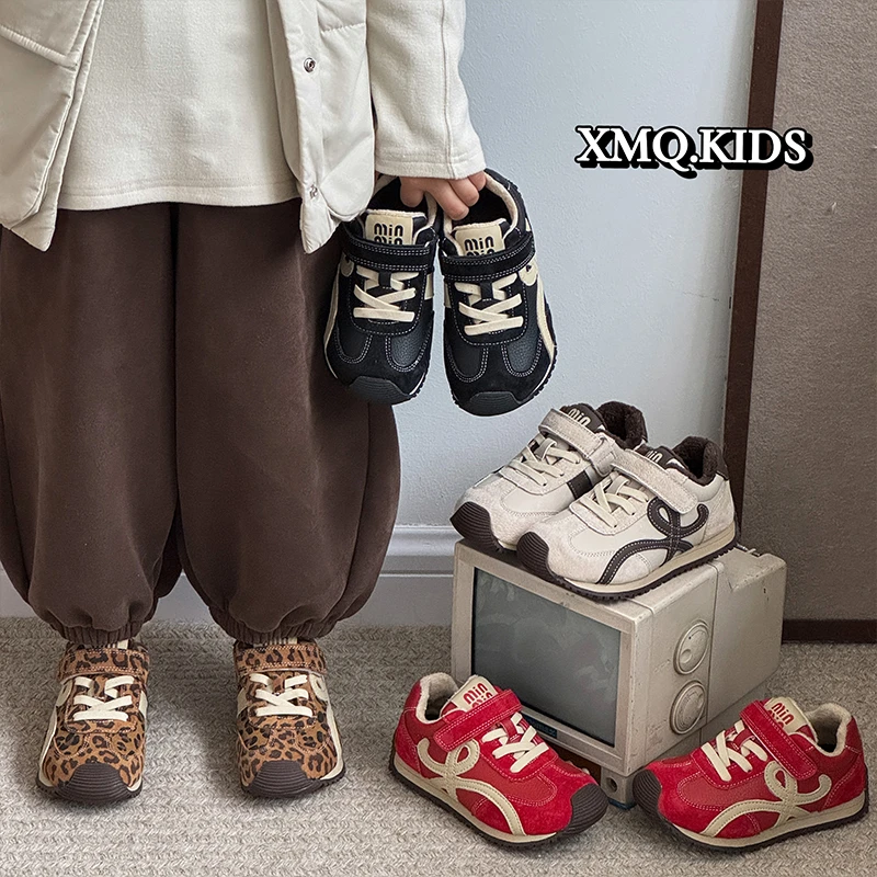 儿童运动鞋2025秋冬新款女童加绒二棉鞋男童休闲阿阿甘鞋老爹鞋子