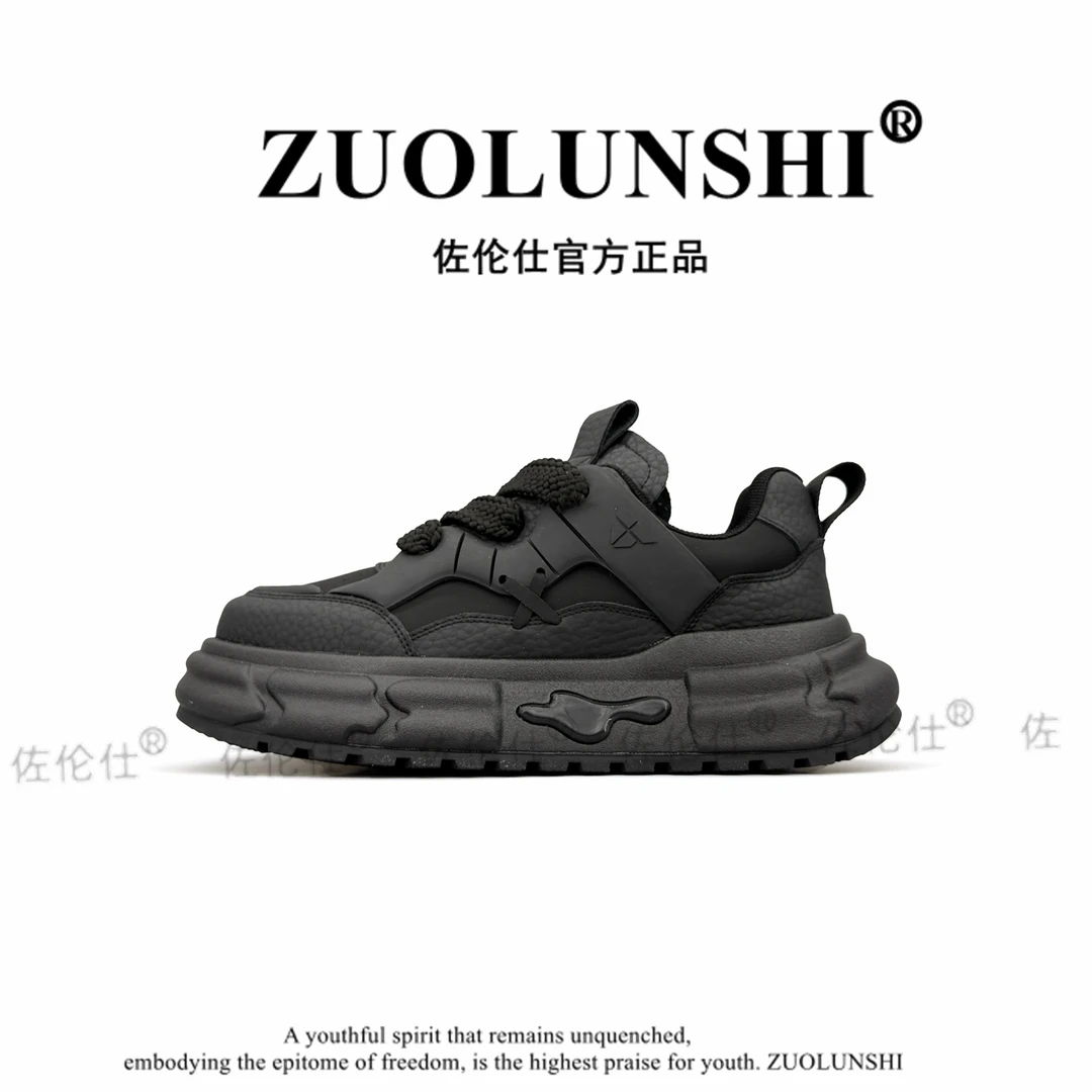 佐伦仕男鞋2025时尚休闲耐磨休闲潮鞋舒适百搭厚底增高老爹鞋