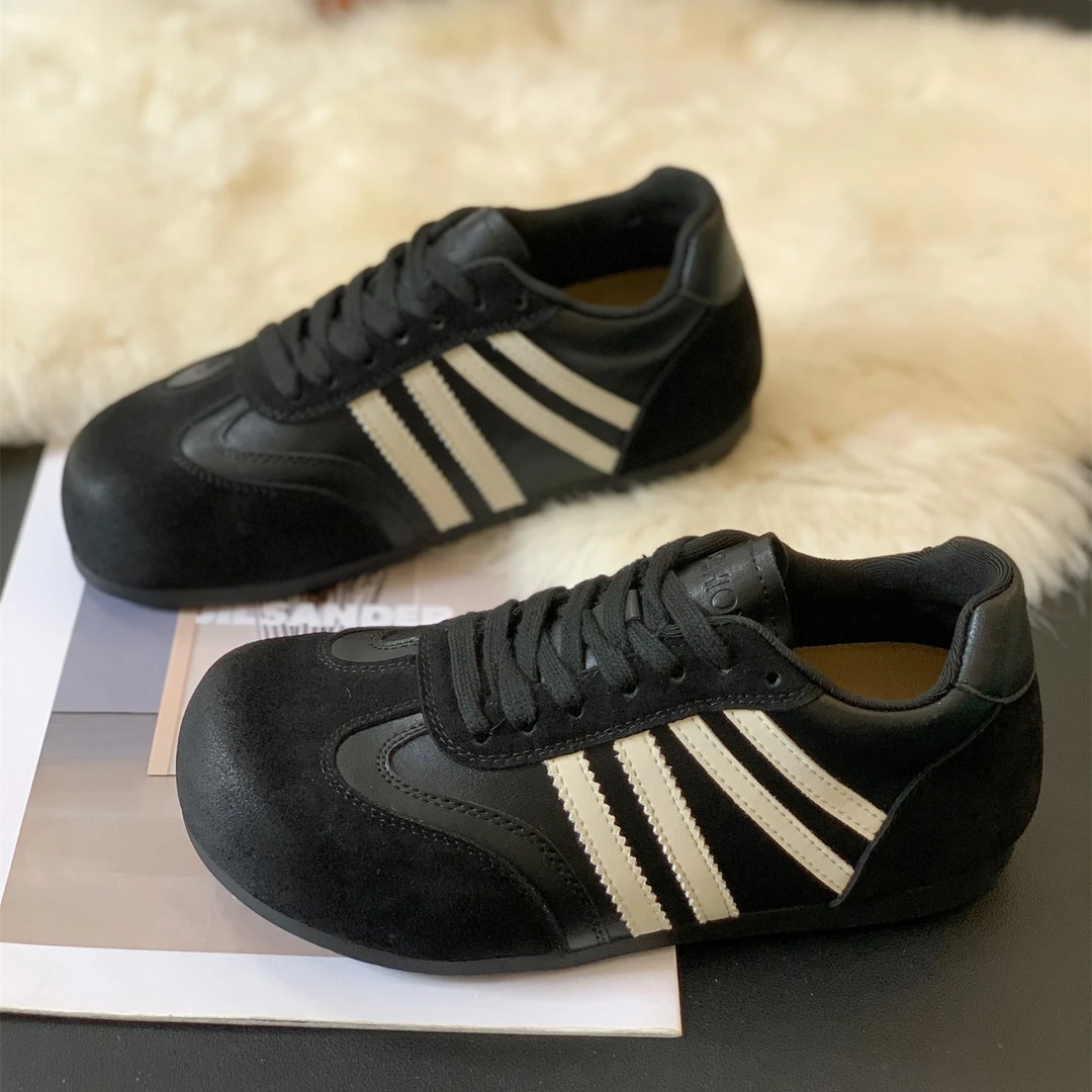 网红同款2025年新款丑萌大头时髦复古德训鞋女秋冬百搭轻便阿甘鞋