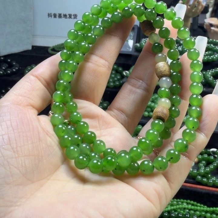 和田玉（碧玉）未镶嵌手链6