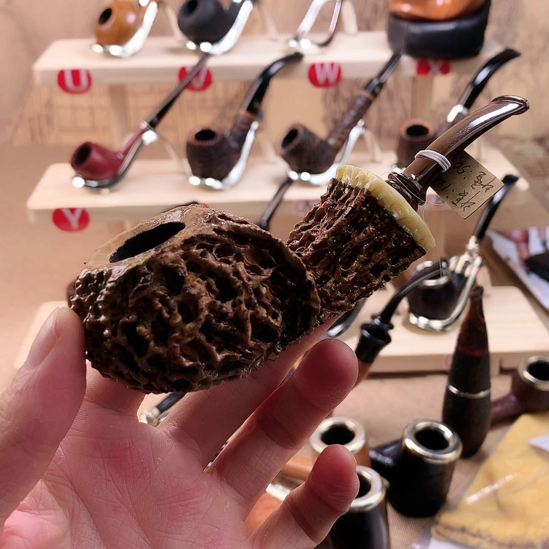 石楠木雕刻手工烟斗
