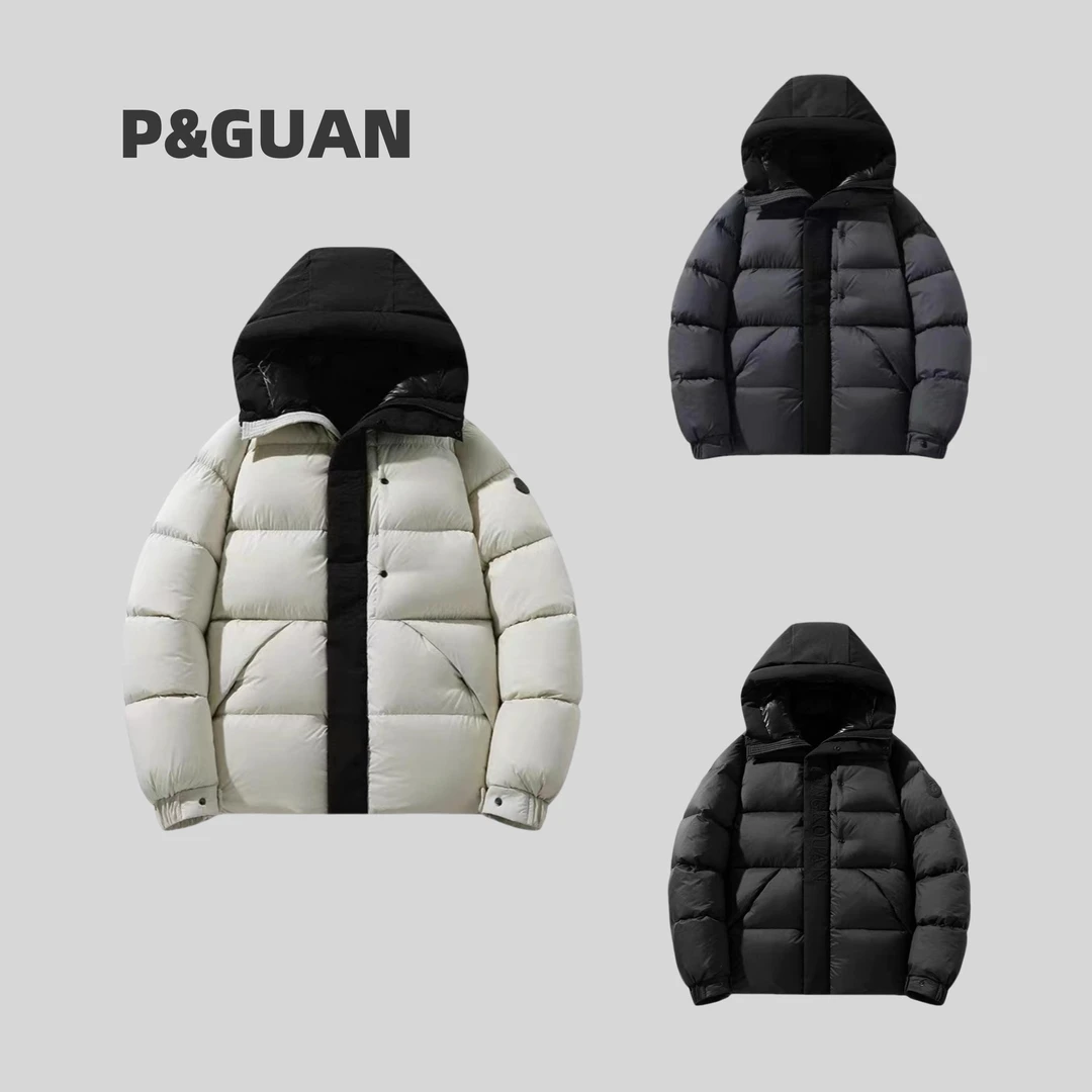 【冬季】新款潮版时尚户外风纯色简约连帽羽服外套0010