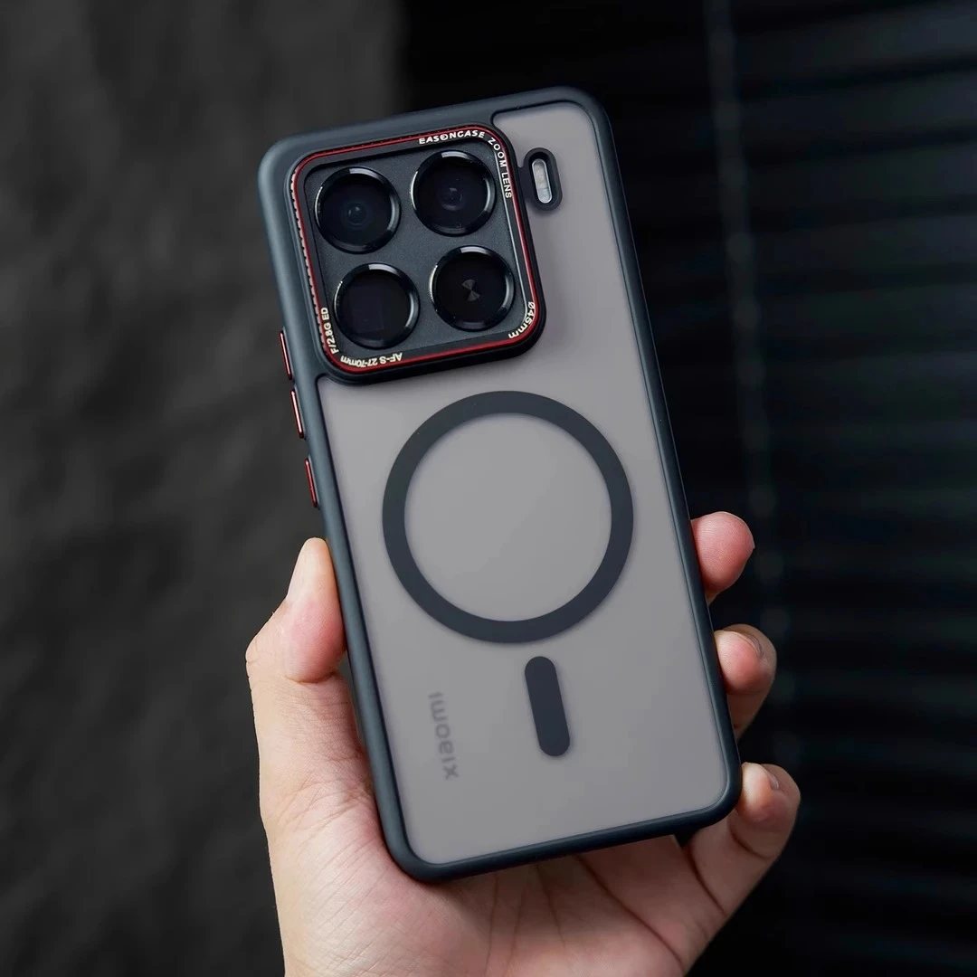 精孔镜头适用小米15pro手机壳磁吸14pro肤感磨砂半透明软边防摔硬