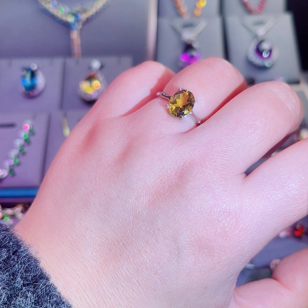 银S925镶嵌戒指黄晶