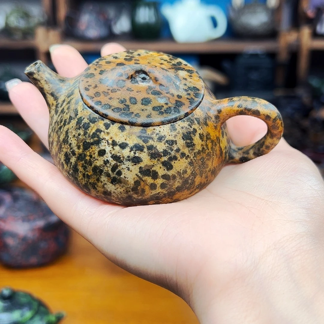 茶空间天然石料黄豹小*