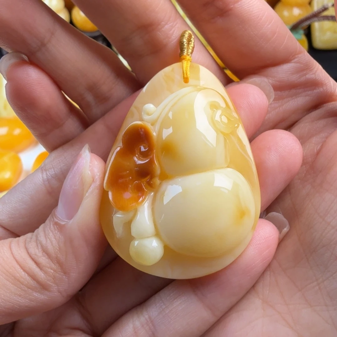 琥珀未镶嵌颈饰纯天然琥珀蜜蜡无优化