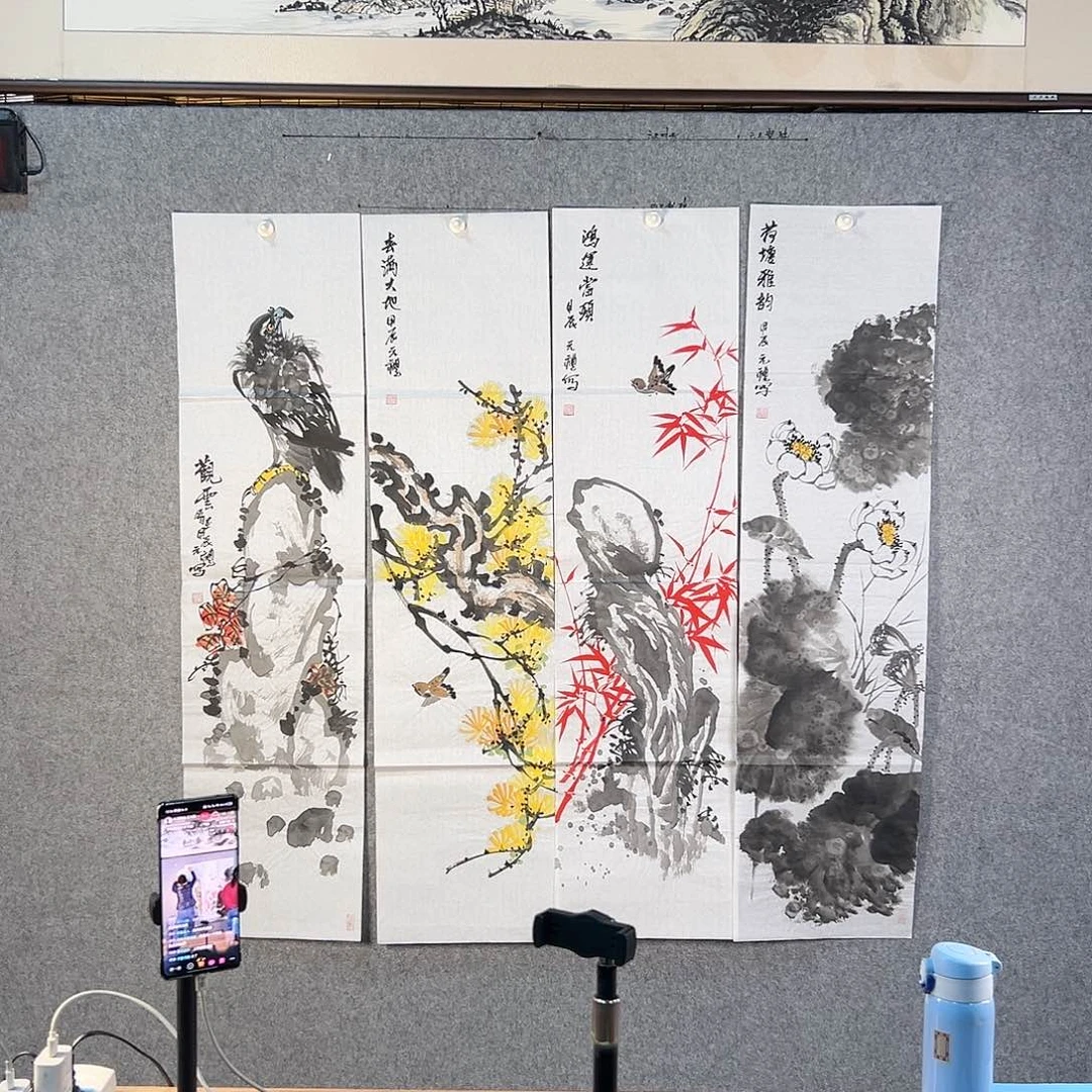 国画562 花鸟在此处飞翔也有了