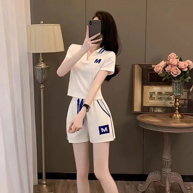 【松紧舒适】洋气网红休闲运动套装女2025夏季新款时尚短袖短裤