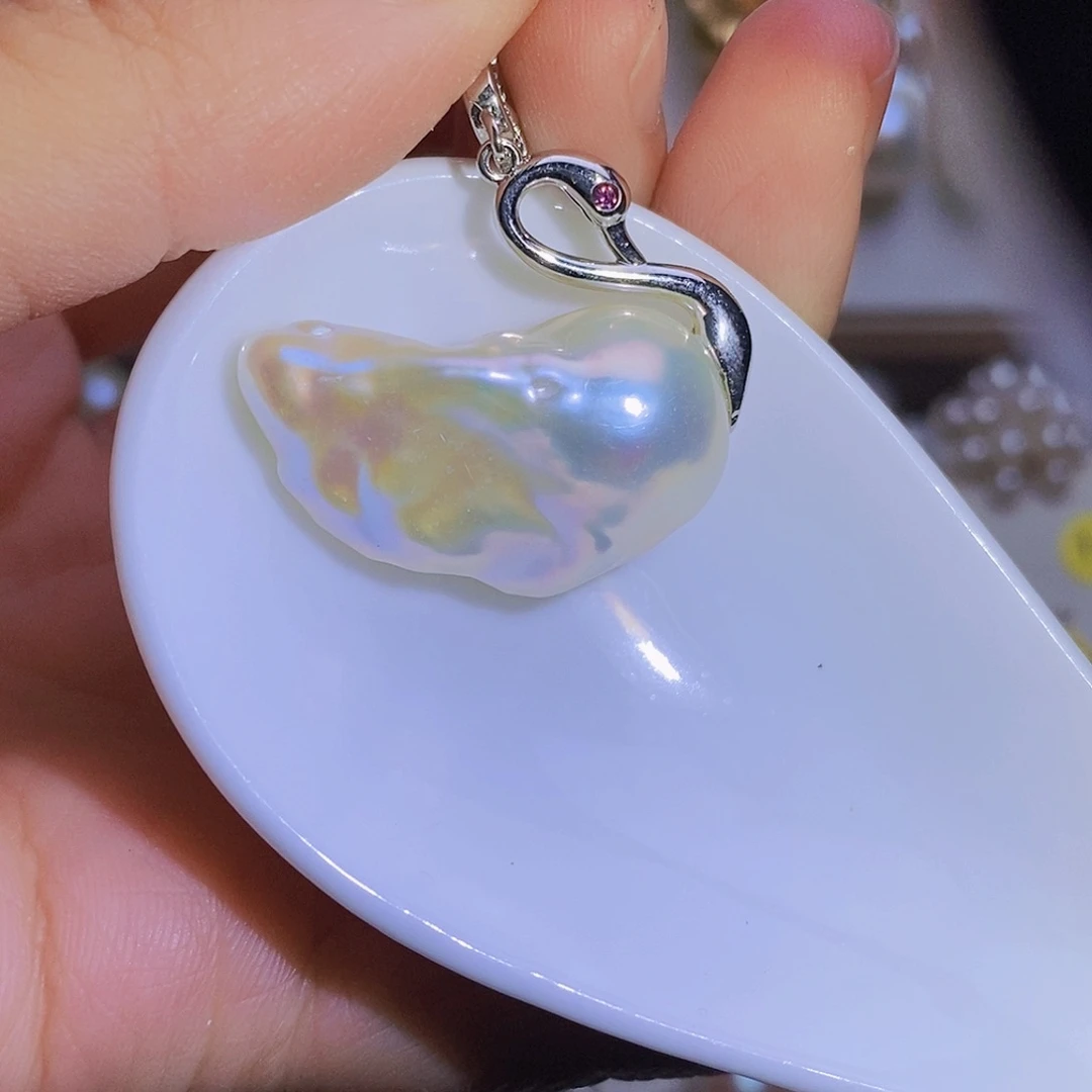 淡水珍珠银S925镶嵌淡水珍珠