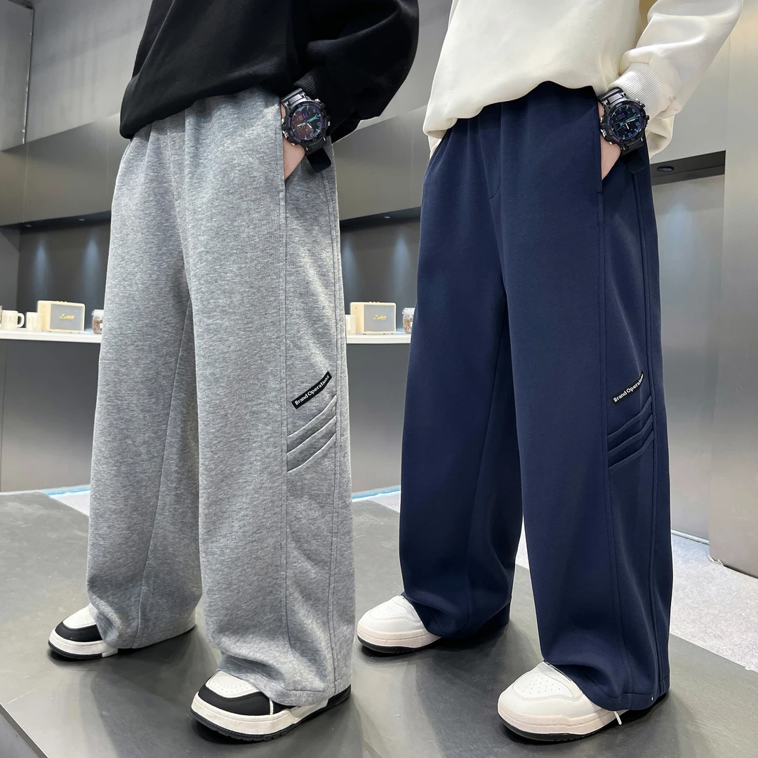 男童裤子2025春秋新款中大童酷帅男孩薄款阔腿裤儿童爆款运动裤潮