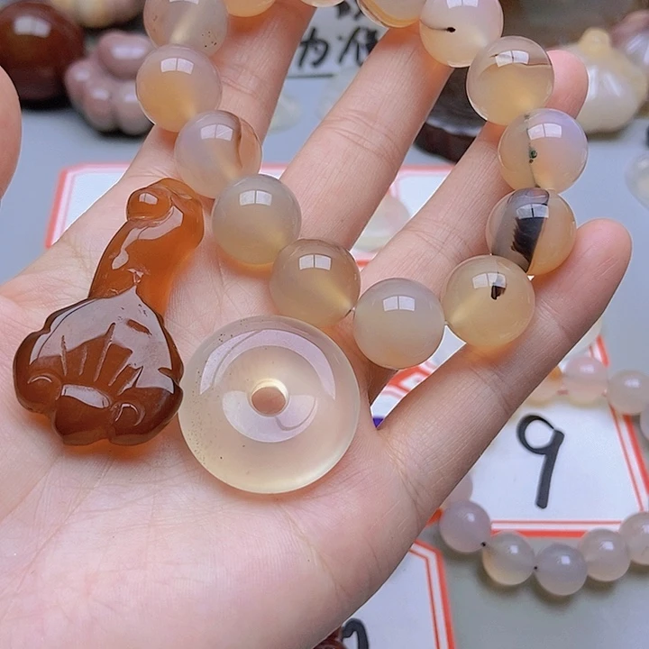 【闪购商品】未镶嵌玛瑙/玉髓珠宝半成品青*