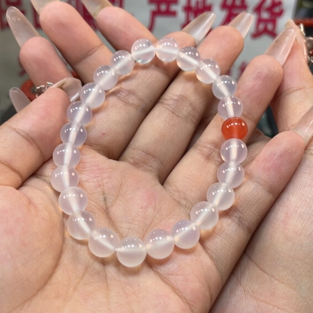 玛瑙/玉髓原矿南红卡8➕杨柳荔枝冻手串未镶嵌