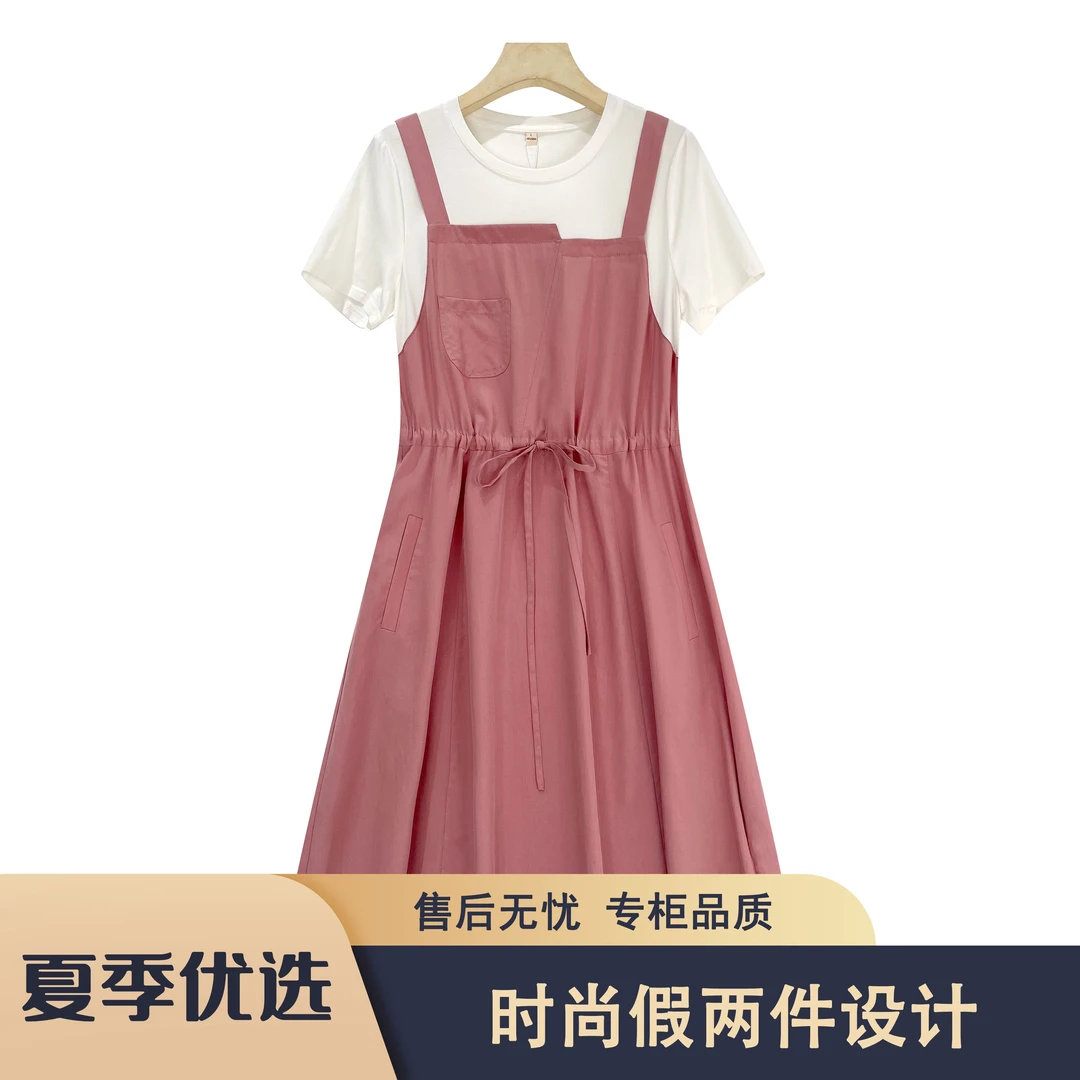 S118 传Q2025夏季气质减龄通勤休闲假两件时尚连衣裙CQE23B067款