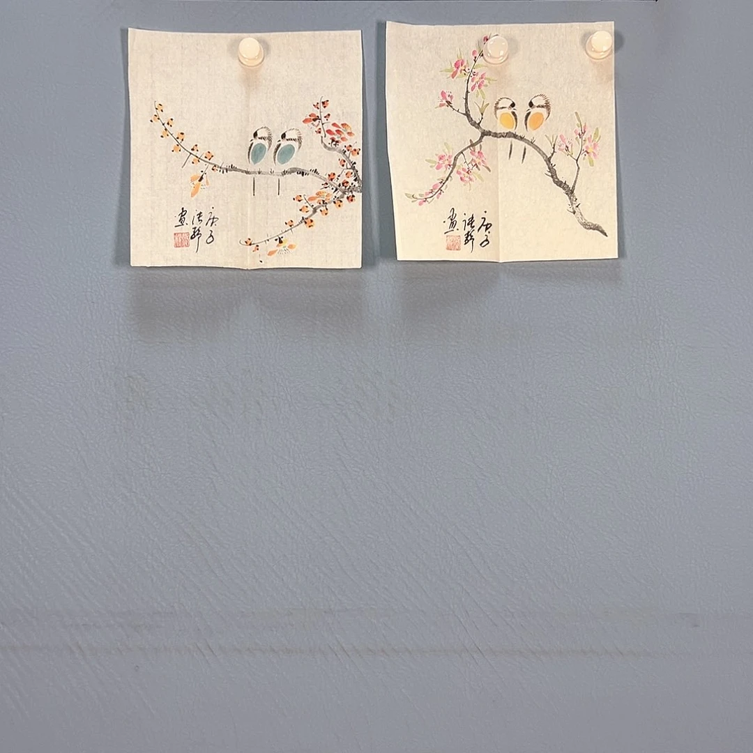 国画158 牡丹花鸟等多种图案构成一体